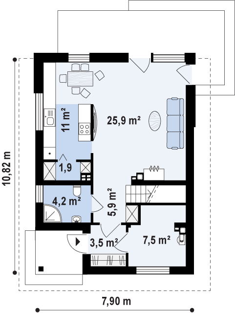 План проекта дома S3-114-1 фото 1