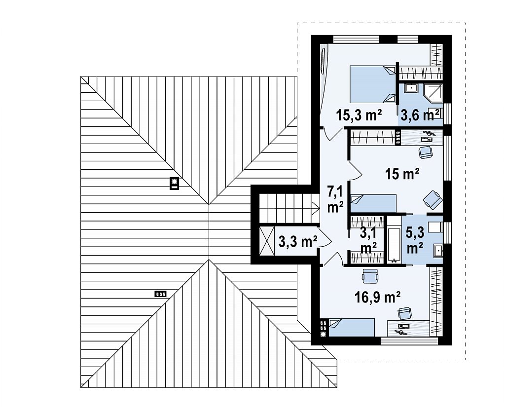 План проекта дома S3-213-4 фото 2