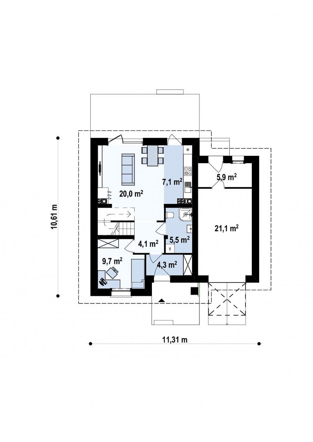 План проекта дома S3-139-9 фото 1