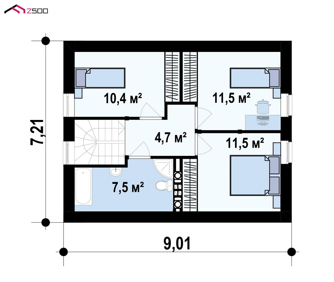 План проекта дома S3-94-3 фото 2