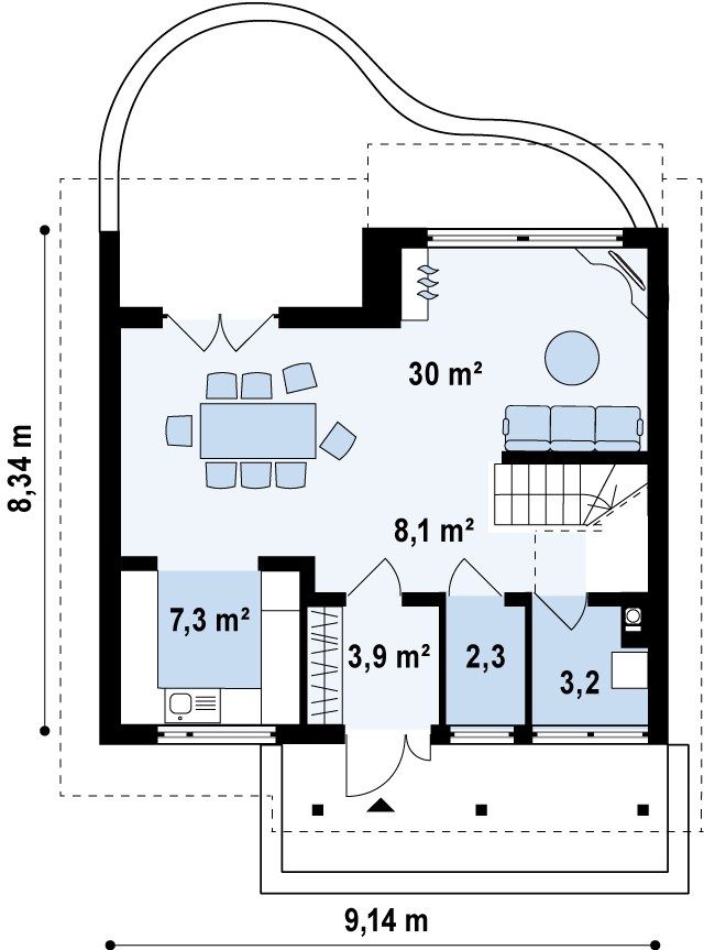 План проекта дома S3-112-1 фото 1