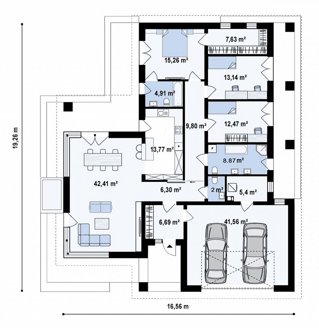 План проекта дома S3-190-6 фото 1