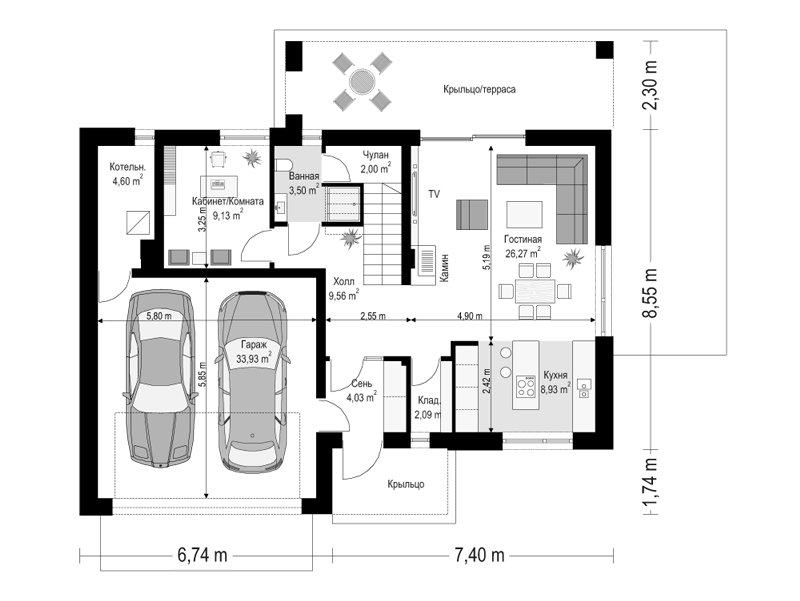 План проекта дома S8-204 фото 1
