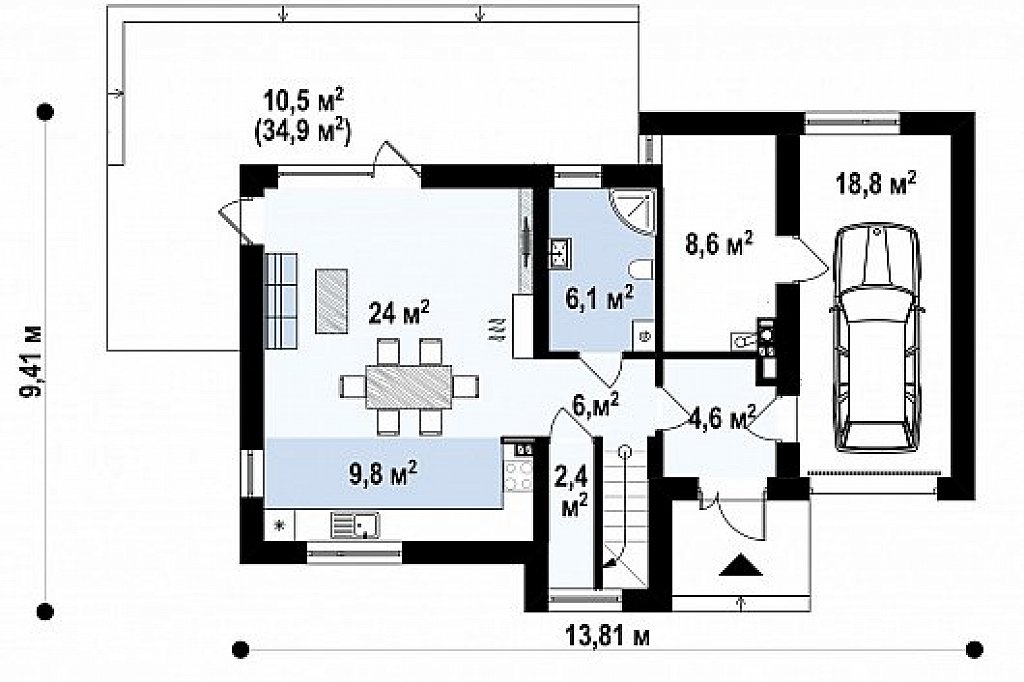 План проекта дома S3-163-8 фото 1