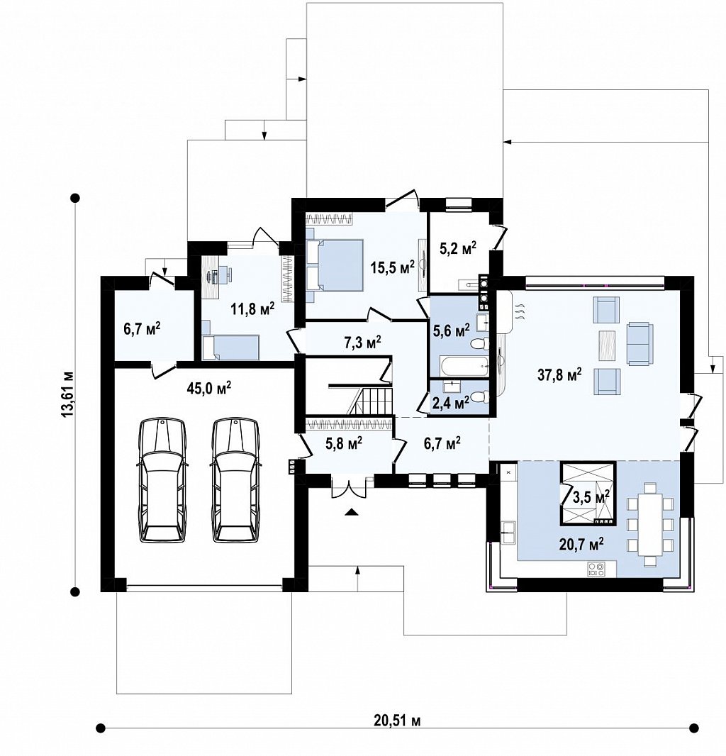 План проекта дома S3-477 фото 2