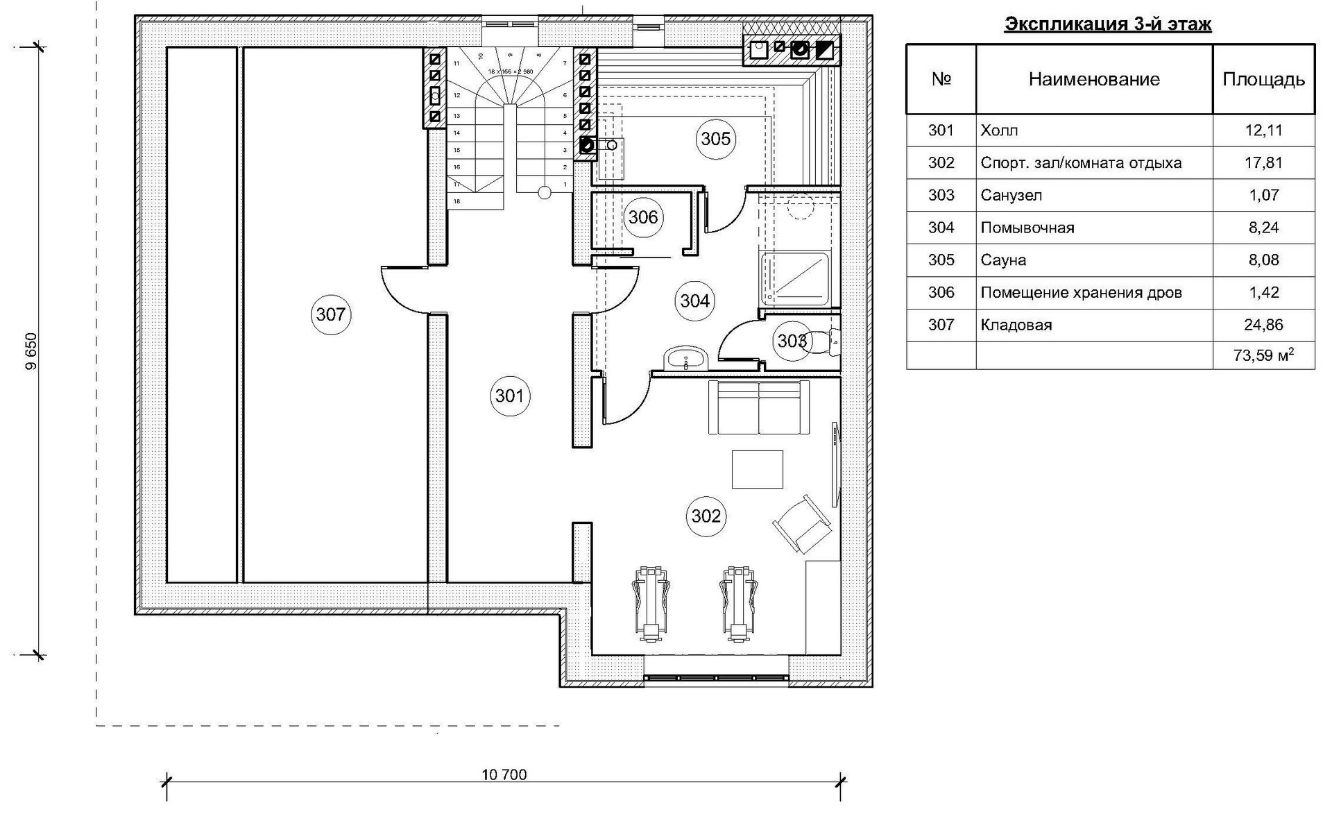 План проекта дома S-354 фото 3