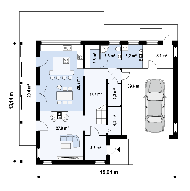 План проекта дома S3-226-2 фото 1