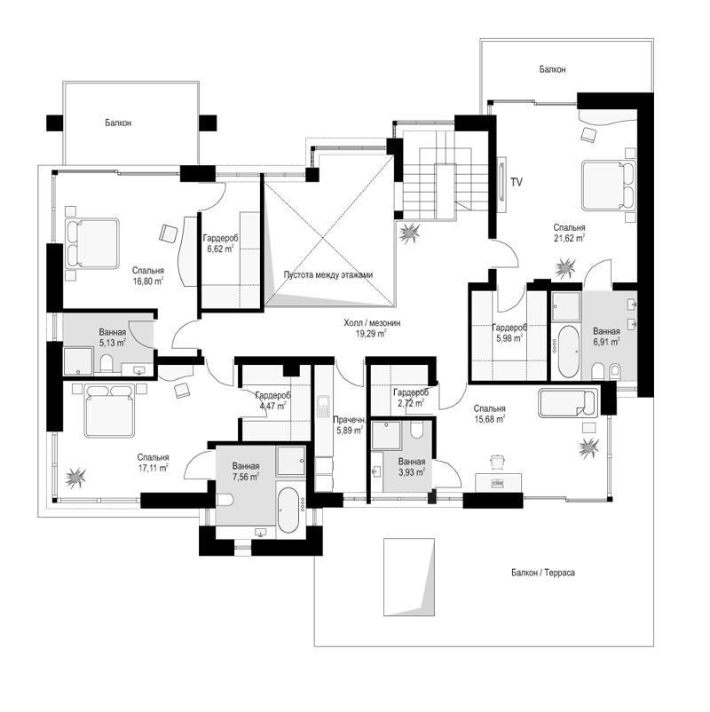 План проекта дома S8-394-1 фото 2