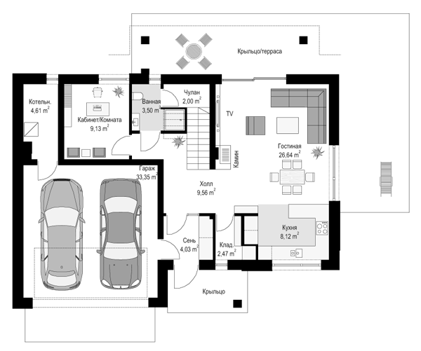 План проекта дома S8-214-1 фото 1