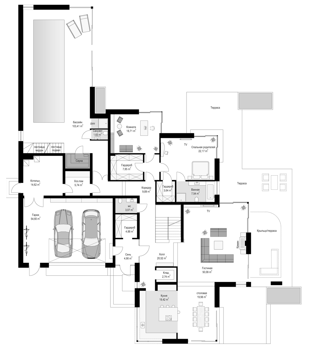 План проекта дома S8-703 фото 1