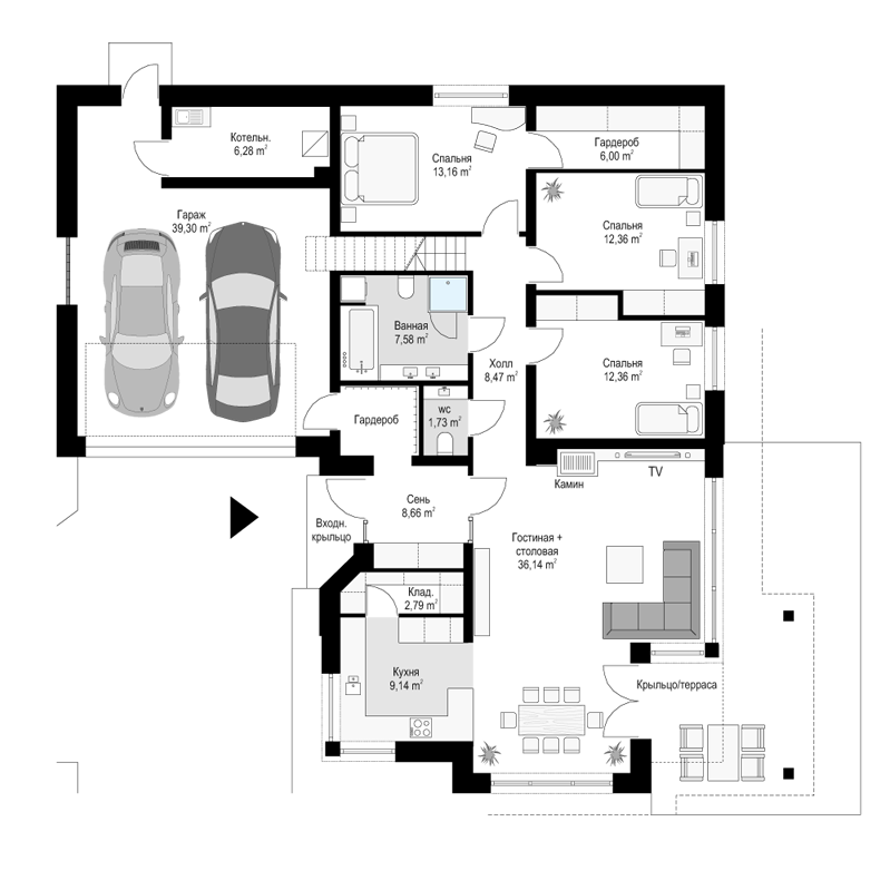 План проекта дома S8-208 фото 1