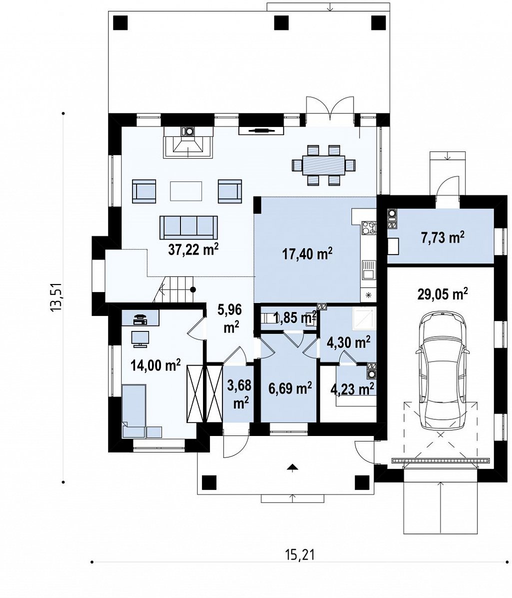 План проекта дома S3-236-2 фото 1