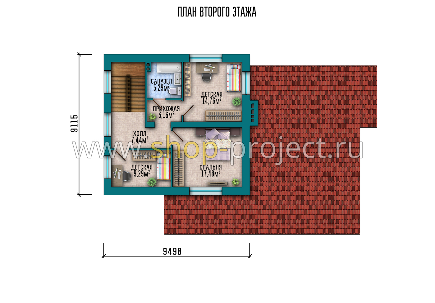 План проекта дома S2-174 фото 2