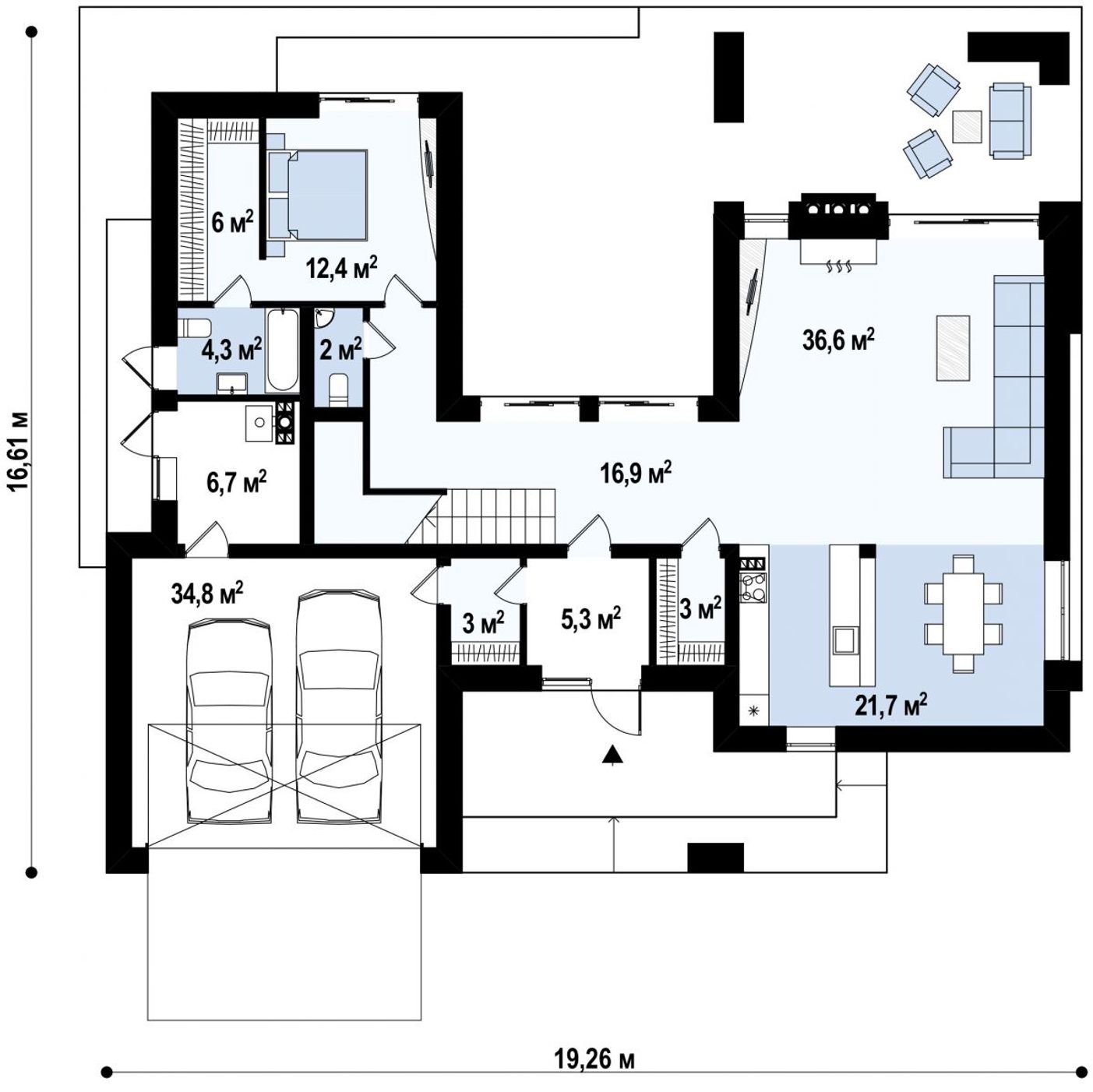 План проекта дома S3-259-3 фото 1