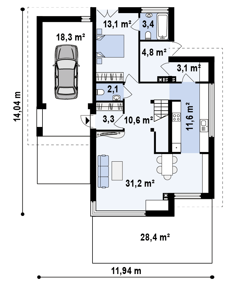 План проекта дома S3-158-4 фото 1