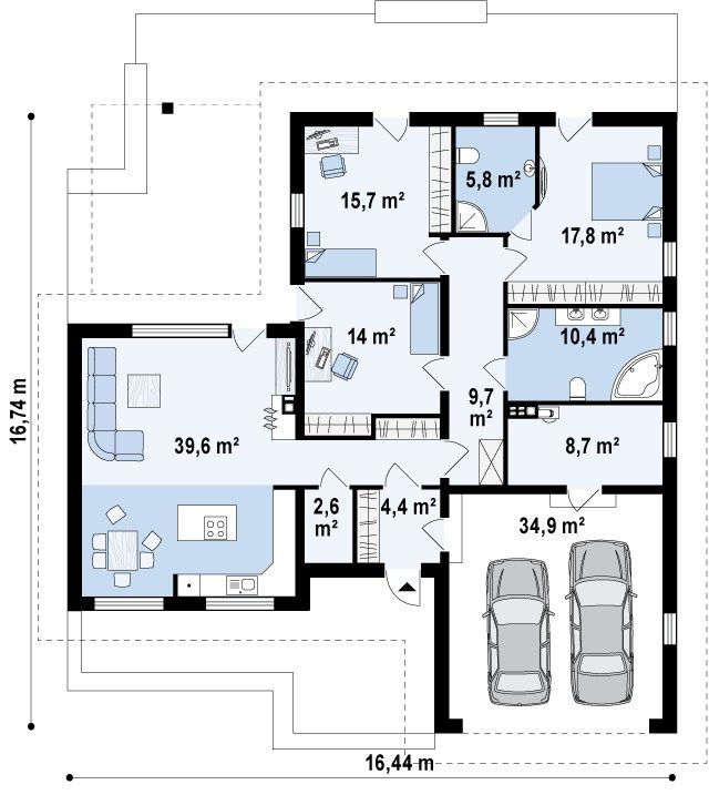 План проекта дома S3-169-3 фото 1