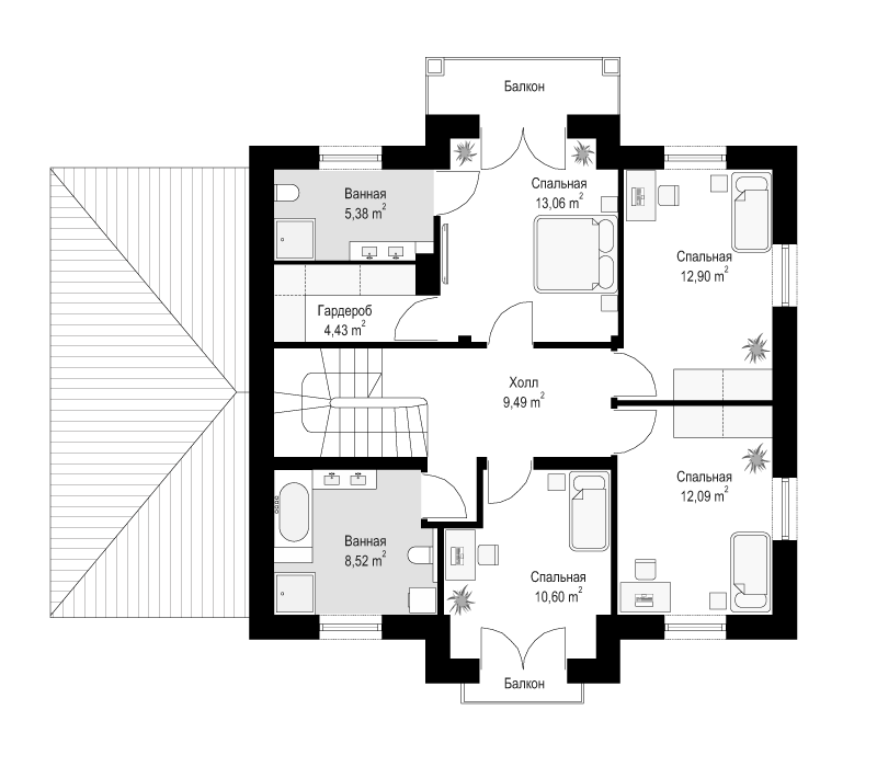 План проекта дома S8-230-3 фото 2