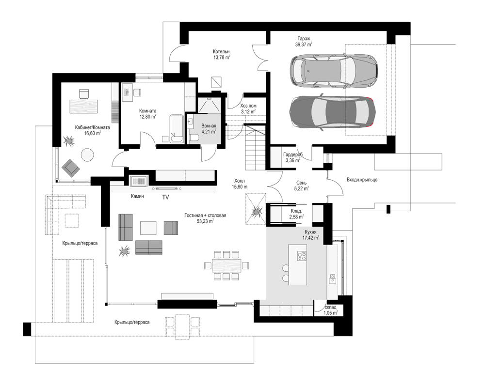 План проекта дома S8-367-1 фото 1