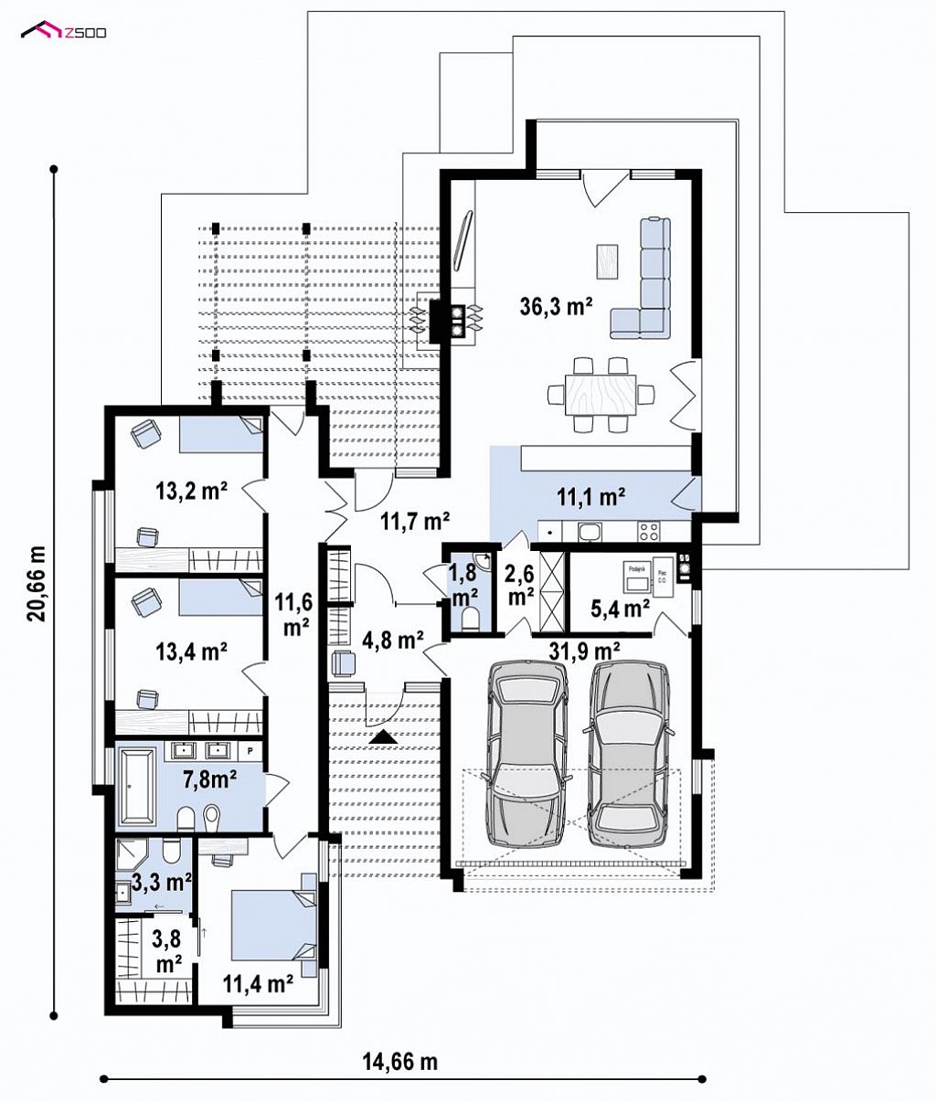 План проекта дома S3-169-10 фото 1