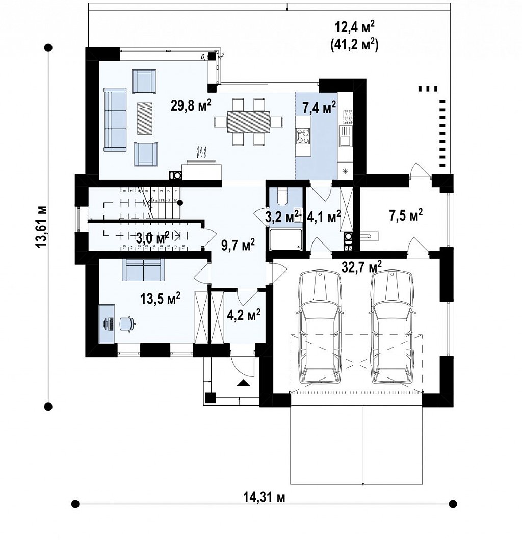 План проекта дома S3-217-3 фото 1