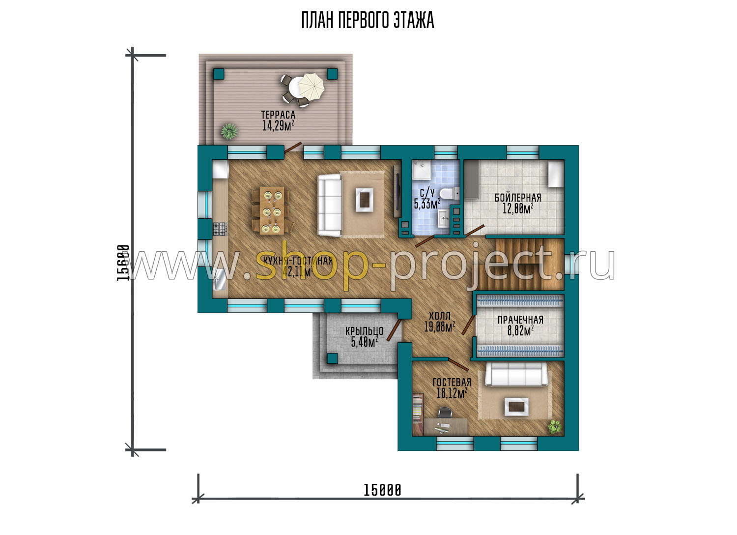 План проекта дома S2-172-2 фото 1