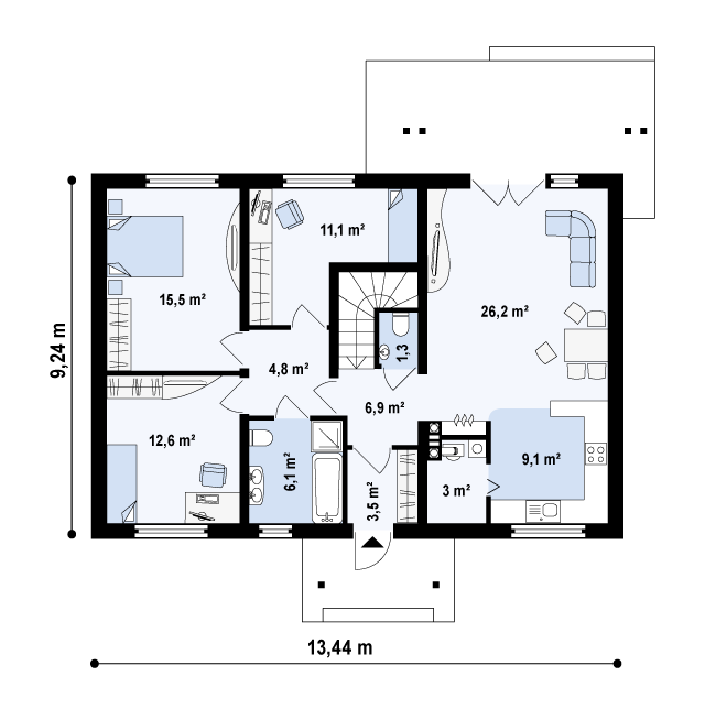 План проекта дома S3-186 фото 1