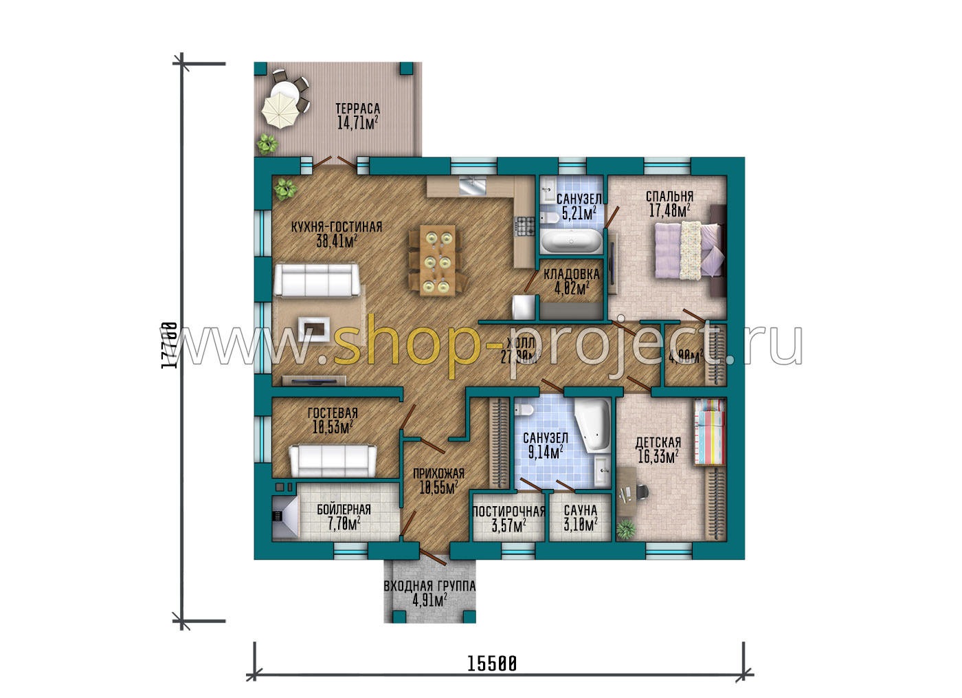 План проекта дома S2-129 фото 1