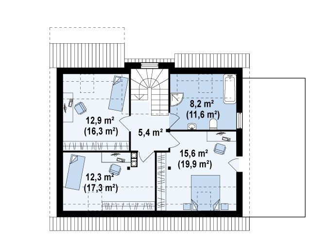 План проекта дома S3-168-1 фото 2