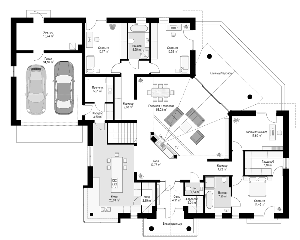 План проекта дома S8-315-2 фото 1