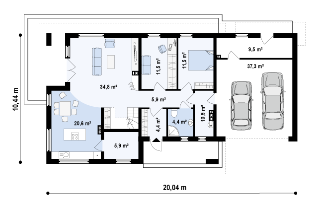 План проекта дома S3-261 фото 1