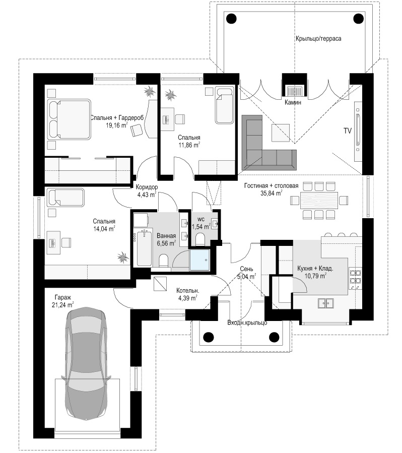 План проекта дома S8-171-3 фото 1