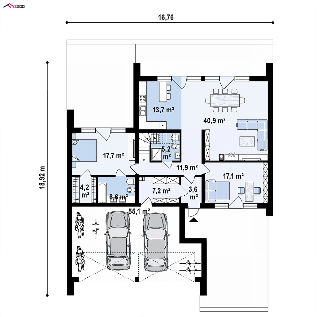 План проекта дома S3-226-3 фото 1