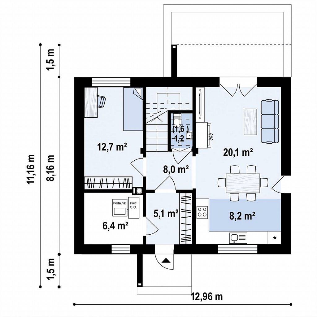 План проекта дома S3-118-3 фото 1
