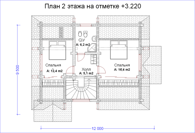 План проекта дома W6-119-1 фото 2