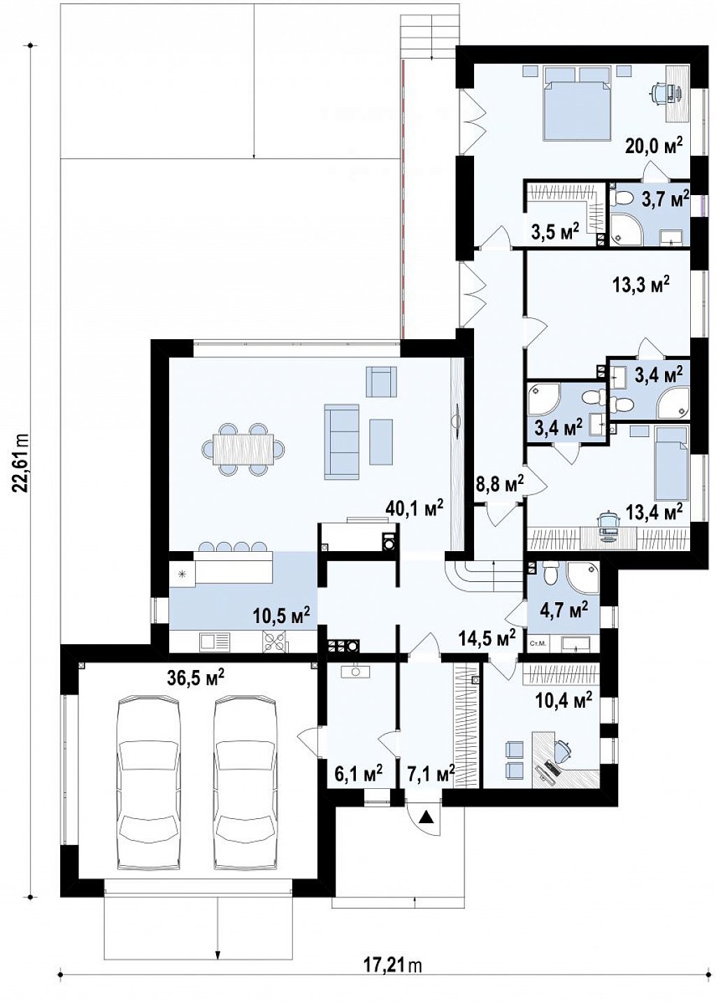 План проекта дома S3-218-3 фото 1
