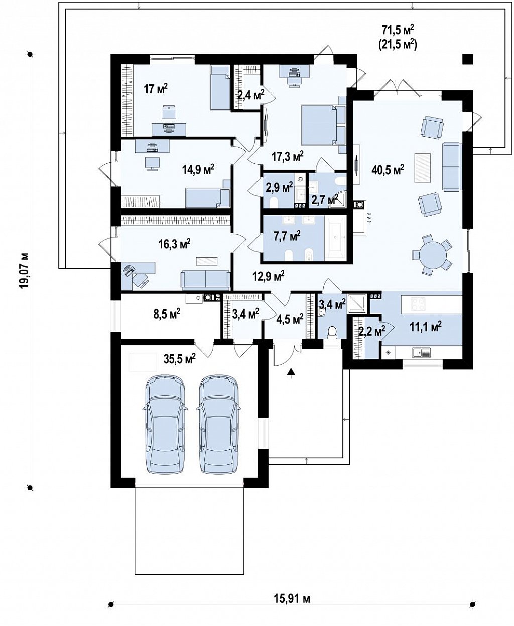 План проекта дома S3-207 фото 1