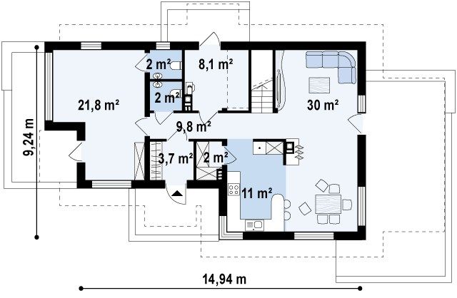 План проекта дома S3-171 фото 1