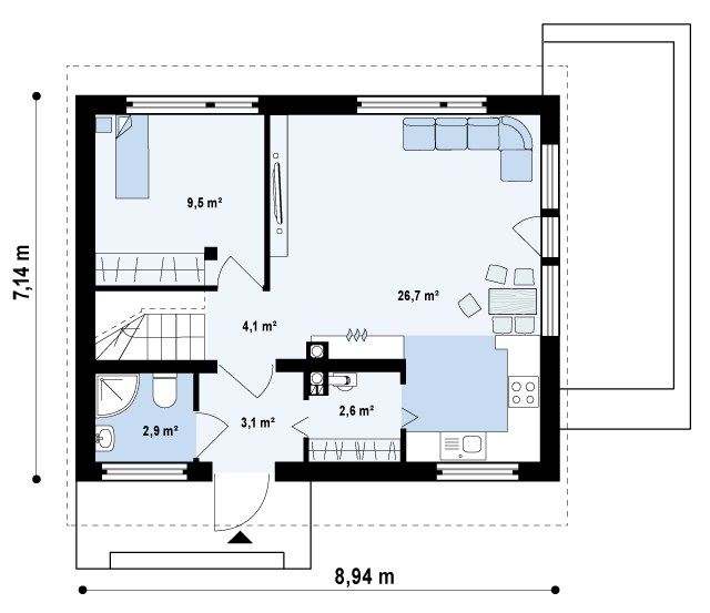 План проекта дома S3-95 фото 1