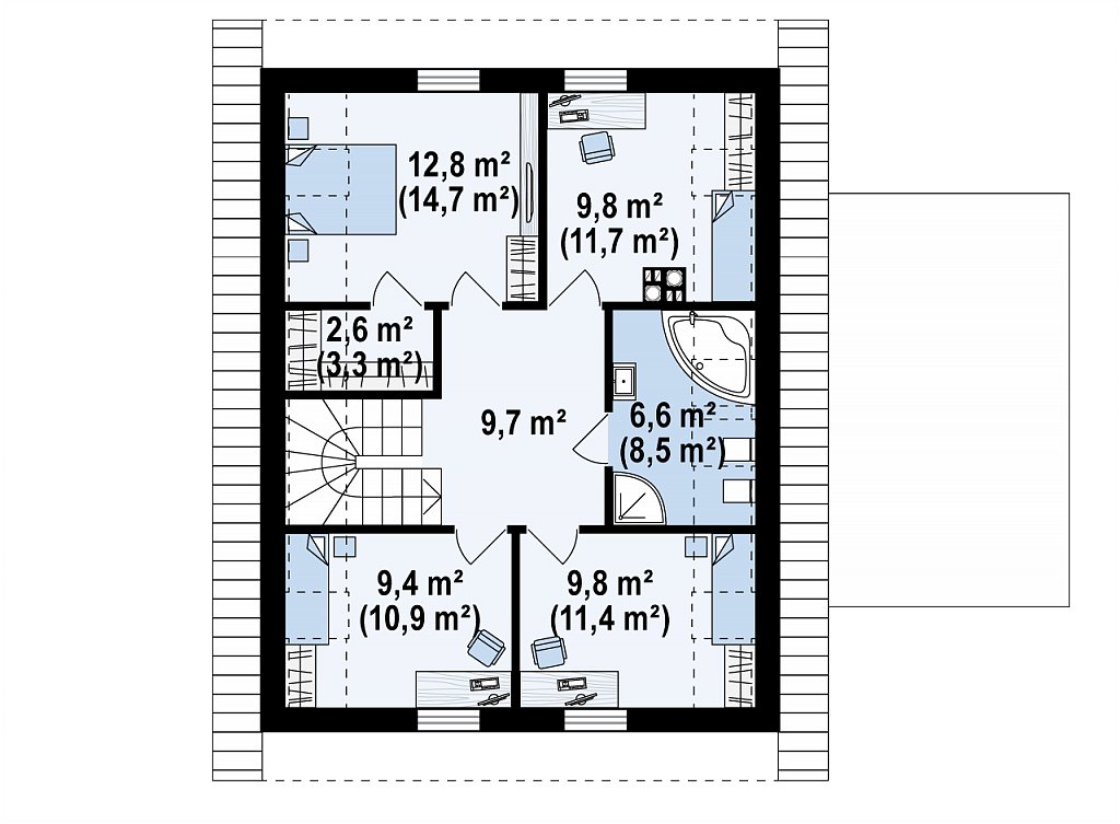 План проекта дома S3-163-2 фото 2