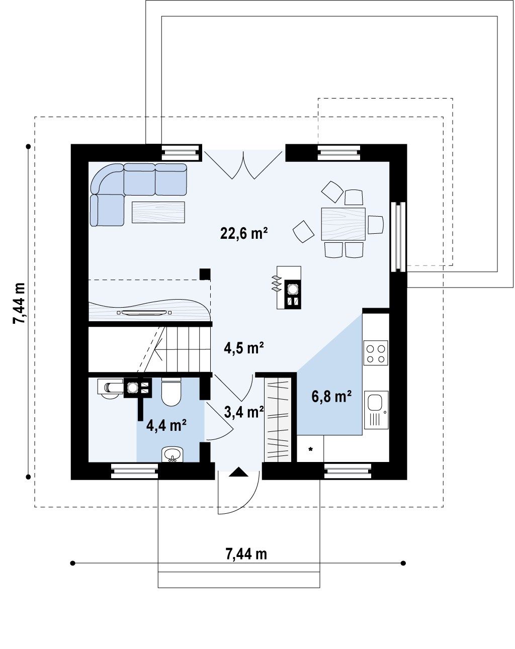 План проекта дома S3-78-2 фото 1