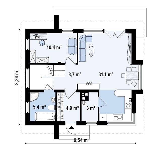 План проекта дома S3-121-1 фото 1
