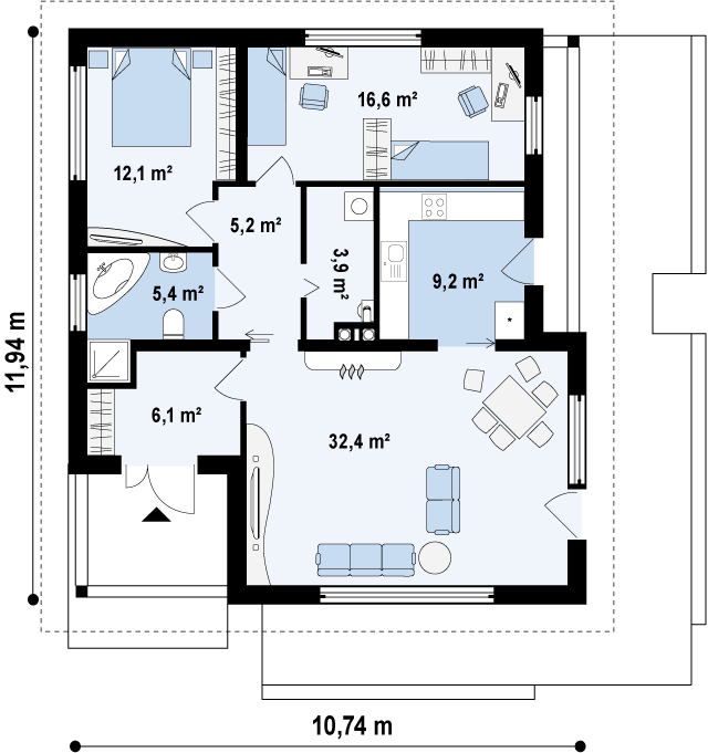 План проекта дома S3-91 фото 1