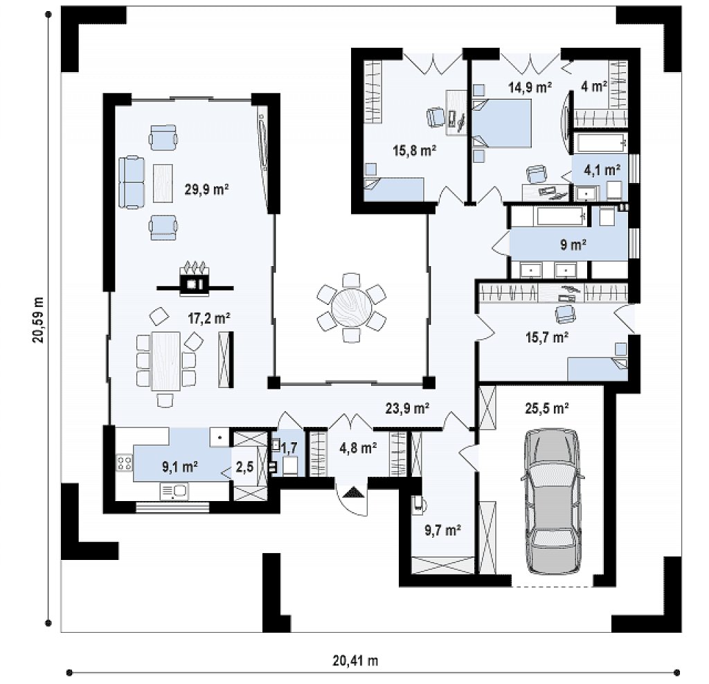План проекта дома S3-188-5 фото 1