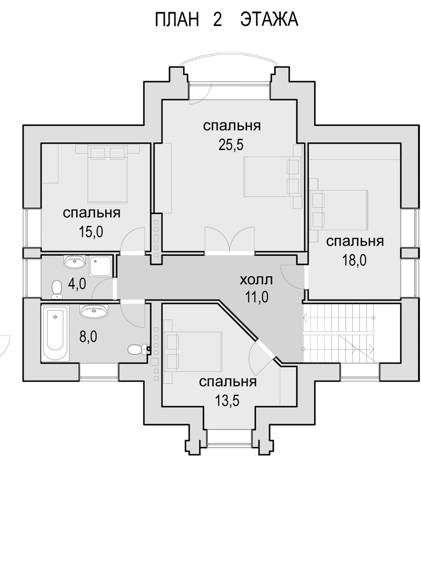 План проекта дома S1-308 фото 3