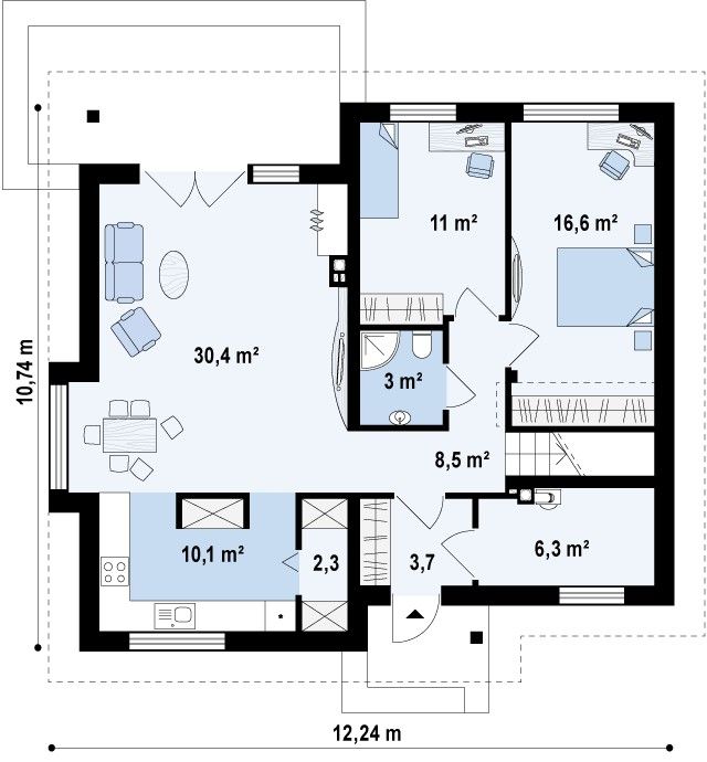 План проекта дома S3-179-2 фото 1