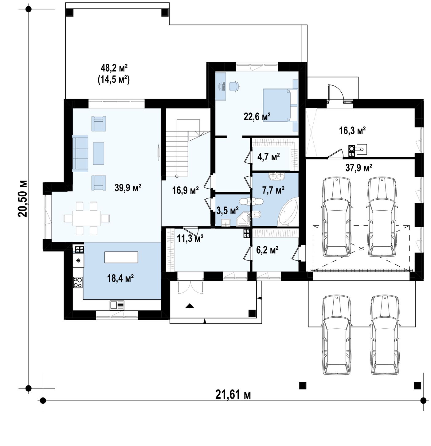 План проекта дома S3-297-1 фото 1