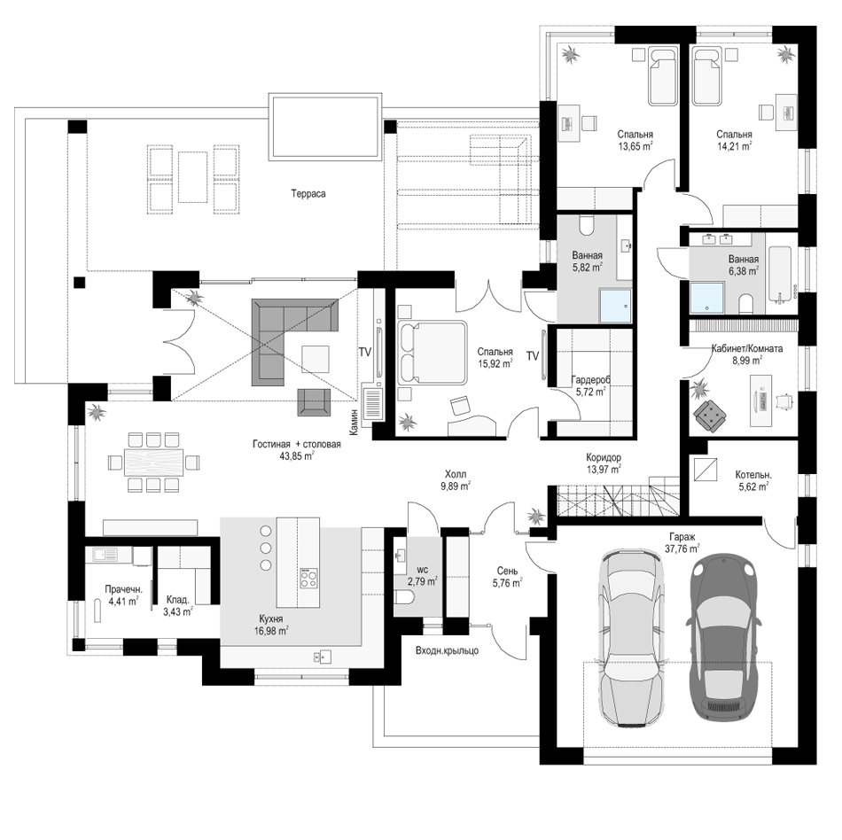 План проекта дома S8-280-3 фото 1