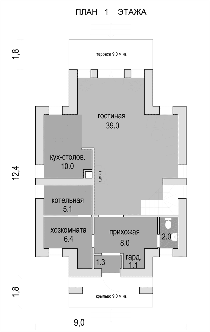 План проекта дома S1-128-1 фото 1