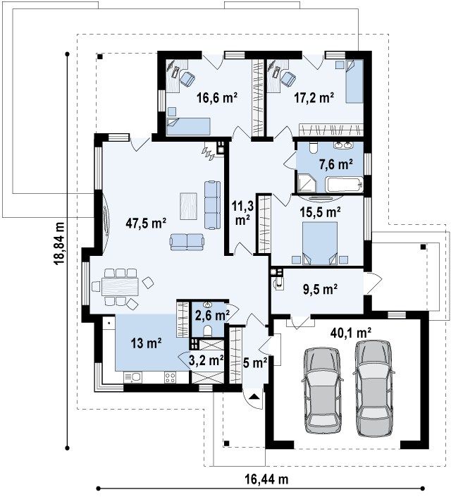 План проекта дома S3-189-2 фото 1