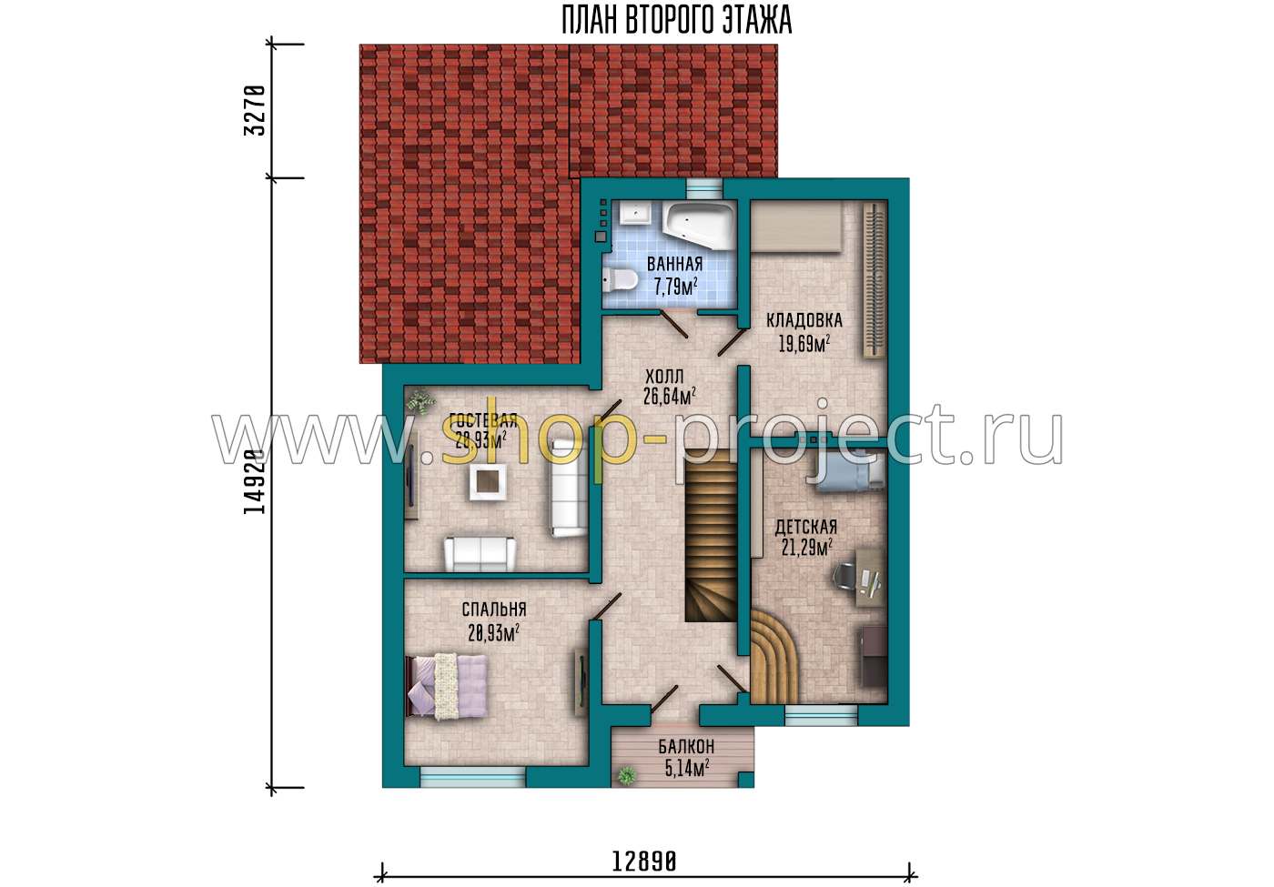План проекта дома S2-364-1 фото 3